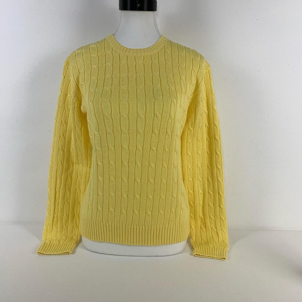 Brooks Brothers 346 Mercerized Cotton Cable-Knit Crewneck Sweater - Size M